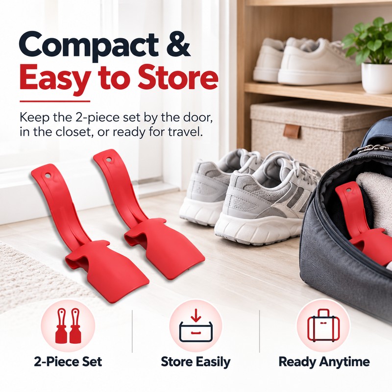 Plastic Shoe Helpers for Easy Shoe Wearing – 2-Piece Curved