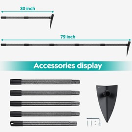 Lcokeiy Hoe Garden Tool,Triangle Gardening Hoe with Sharp Blade for Digging,Weeding,Cutting and Loosing Soil,60 Inch Adjustable Length Metal Handle…