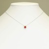 Japanese Red Coral Single Grain Necklace Pendant Silver Unstained SANSUI,