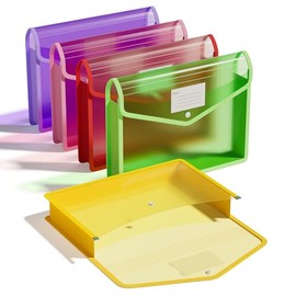 ThinkTex - Carpeta de archivos expansible de plástico, sobres transparentes con cierre de broche, adecuada para hogar, oficina, escuela y hospital, gr