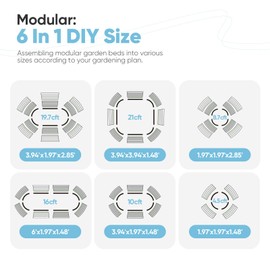 KING BIRD Raised Garden Bed 2.85 ft Tall 6 in 1 Galvanized Planter Garden Box Outdoor for Gardening, Deep Root Vegetables, Flowers 47.2X23.6X34.2 in, Light Blue