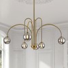 Wystco Modern Sputnik Globe Chandelier, 6-Light Brass Gold Linear Chandeliers