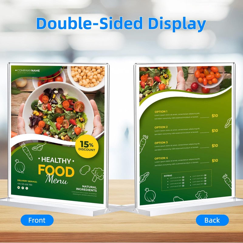 12 Pack Acrylic Sign Holder 8.5 x 11, Double-Sided Clear