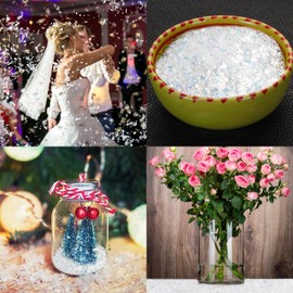 VEYLIN 1 Pack Fake Artificial Snow Flakes, White Snowflakes for Christmas Party Home Decoration (200g)