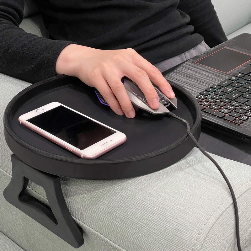 Sofa Armrest Clip Table – No-Slip Couch Tray for Drinks,