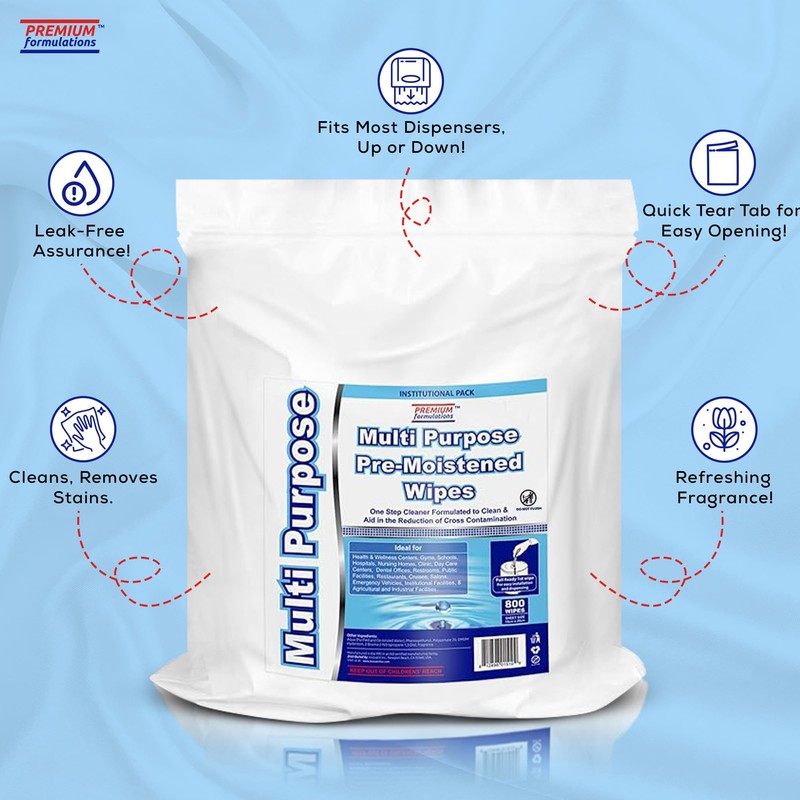 Wet Wipes Bulk - 2 x 800 Count Refill Bags