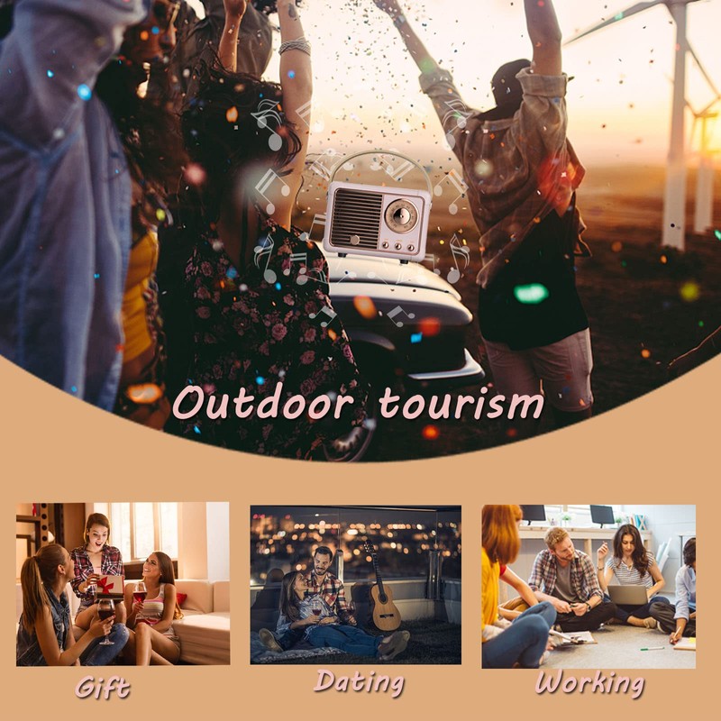 Luckyu Retro Bluetooth Speaker, Vintage Speaker with Old Fashioned Classic