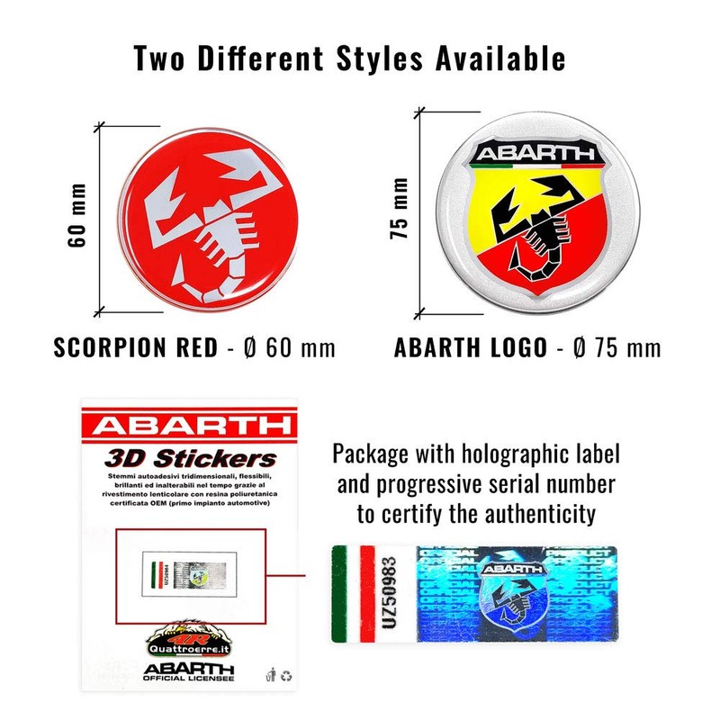 4R Quattroerre.it 4R Quattroerre.it 3D-Aufkleber fr Sitze Fiat 500 Abarth,