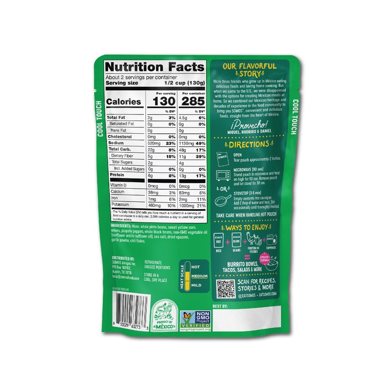 SOMOS Mexican Street Corn Pinto & Black Beans 10oz (Pack