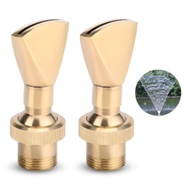 Hicello 2 Pack 1/2" DN15 Female and 3/4" DN20 Male Brass Fountain Nozzle Fan-shaped Water Fountain Nozzle Sprinkler Spray Head Male & Female Thread for Garden Pond Bring Beautiful Visual Effects