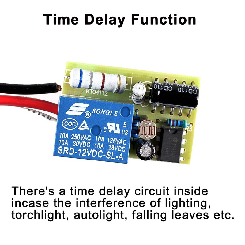 Greluma 2pcs AC/DC12V 10A Automatic Auto On Off Photocell Light