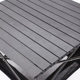 SPOFLYINN Outdoor Folding Table Portable Aluminum Collapsible Camping Table with Carrying Bag for Outdoor Camping Picnic BBQ Patio Black