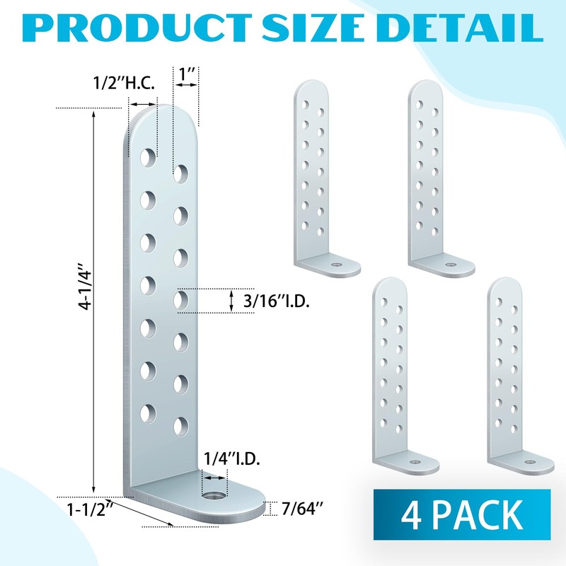 MorningRo 4 Pack Hurricane Condenser Brackets with Screws 4-1/4'' Hurricane
