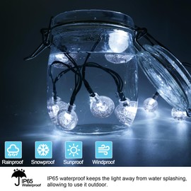 totpuc Solar Garden Lights, 50LED Solar Fairy Lights, 8 Modes Solar String Lights, 7M 24Ft Solar Lights Waterproof, Decorative Lighting for Gazebo, Garden, Bedroom (Cold White)