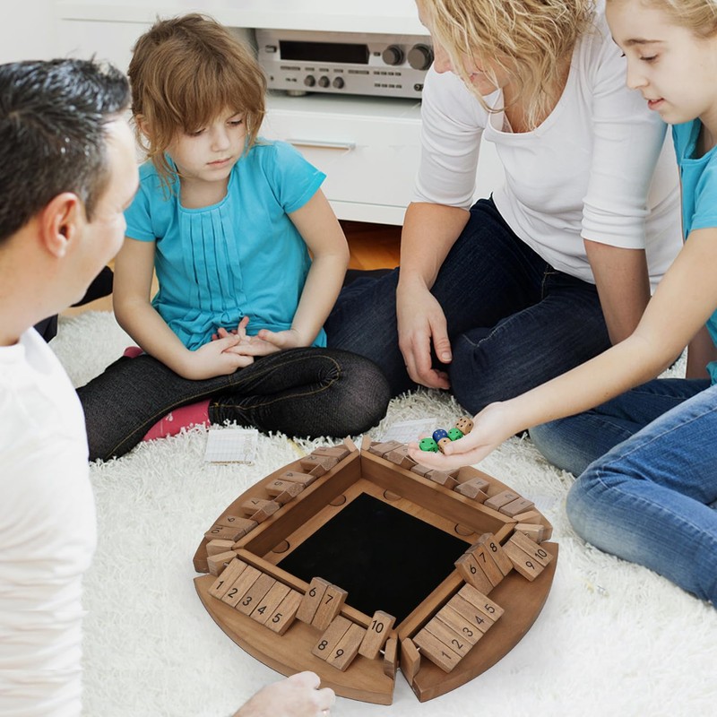 Shut The Box Game for 1-6 Players, Plusvivo Large Round