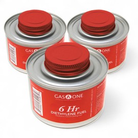 Gas One 3 Pack 6 Hour Chafing Fuel - Food Warmer for Chafing Dish Buffet Set - Reusable Liquid Safe Fuel With Wick & Lid Opener