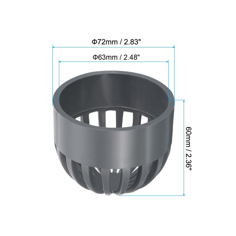 PATIKIL 63mm ID Atrium Drain Grate Cover, Round Outdoor UPVC