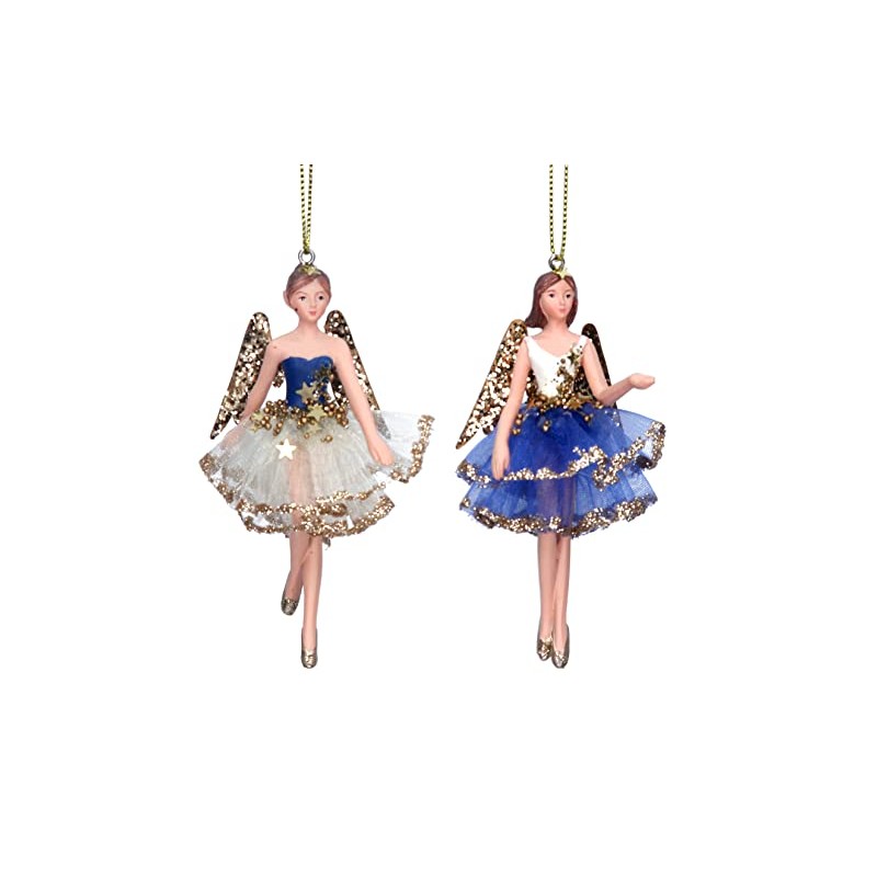 Gisela Graham Cream Blue & Gold Resin and Fabric 10