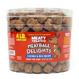 Meatball Delights Chicken Dog Treats 4 LB Meaty Treats, 64 Fl Oz (Pack of 1)