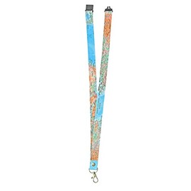 inking house World Map print Lanyard neck strap, ID HOLDER Safety Breakaway Clip