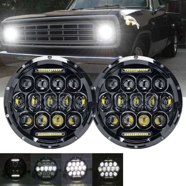 Ridroid 7 inch LED Headlights Hi/Lo Beam DRL for Dodge