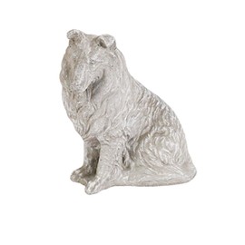 Solid Rock Stoneworks Lassie Concrete Statue, 11" Tall, Marble Tone Color