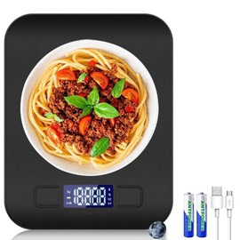 ZENSUKYE 10kg/1g Báscula de Cocina Peso Cocina Digital USB Recargable Balanza de Alimentos de Alta Precisión con Pantalla LCD y Funcion Tara