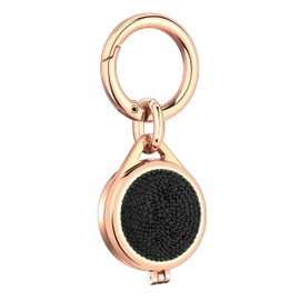 Compatible with AirTag Case with Keychain,Sparkly Diamond Case Shockproof Protective Premium Bling Rhinestone Cover Skin (black-rose gold)
