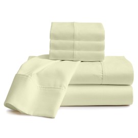 Neighbourhood Home 100% Real Certified Organic Cotton Bedsheet Set, Queen Size 6 Piece 800 Thread Count Sheets Sets, Fits Mattress Upto 18" Deep Pocket - Ivory