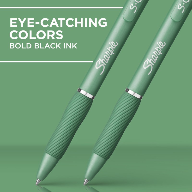 Sharpie S-Gel, Gel Pens, Medium Point (0.7mm), Forest Green Barrel,