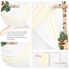 Wedding Arch Draping Fabric,2 Panels 28" x20ft Ivory and Cream