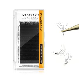 NAGARAKU Easy Fan Eyelash Extensions Volume Lash 0.05 D curl 16-20mm Mix Tray Rapid Blooming Faux Mink Cluster For Beginners Soft Professional Lash Supplies
