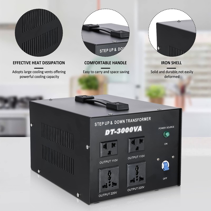 YaeCCC 3000VA Voltage Transformer Power Converter 110V/220V Converter AC-AC 3000VA