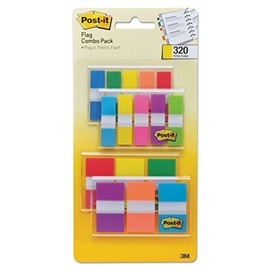 Post-it 683XL1 1/2-Inch and 1-Inch Page Flag Value Pack, Nine Assorted Colors, 320/Pack