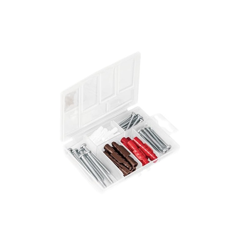 Fiero TQ-26J, Estuche 26 taquetes 3/16", 1/4", 5/16" con pijas