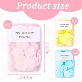 Tomedeks 6 Box Travel Soap Sheets,Mini Toiletries,Portable Mini Travel Soap Paper,Mini Scented Slice Sheets with Storage Box,Paper Soap Sheets,Backpacking Essentials Travel Camping Hiking