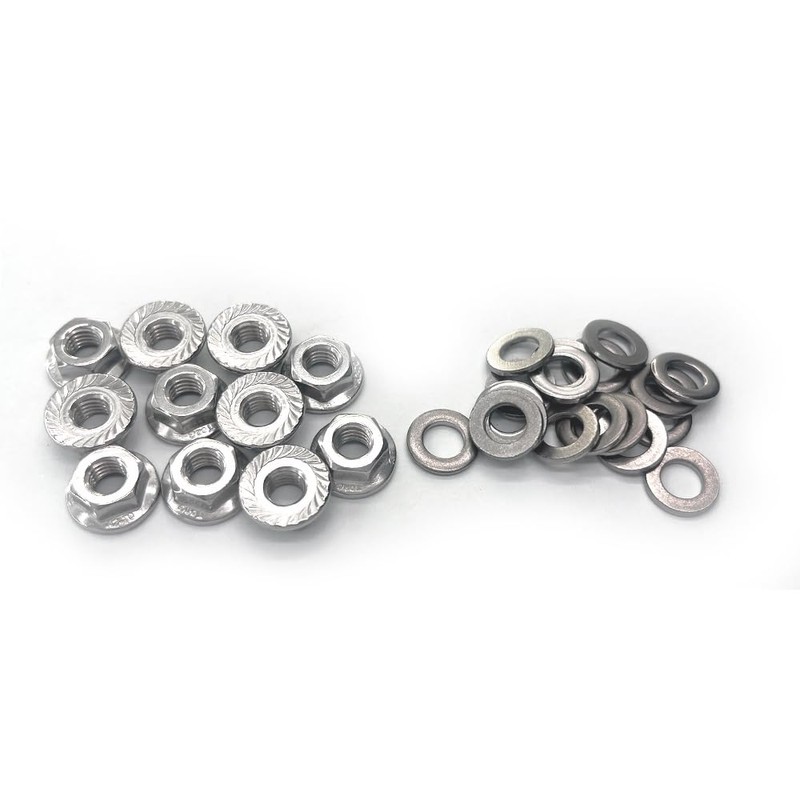 30 Sets M6x1.0-20mm Flanged Hex Head Bolts Kits, Flange Hexagon