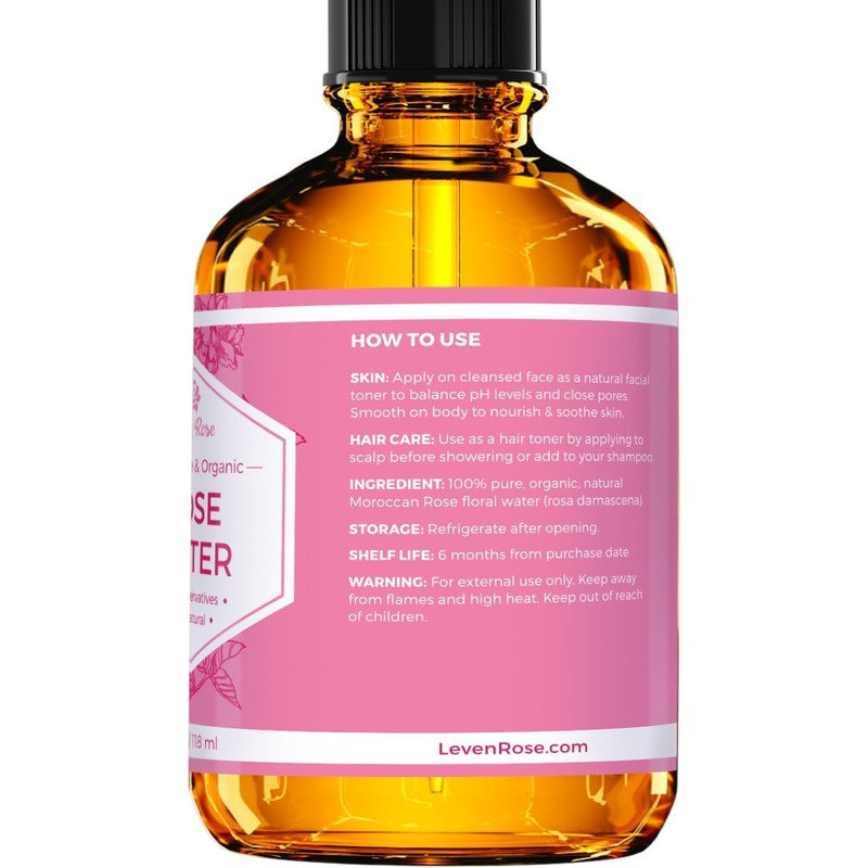 Rose Water Spray for Face by Leven Rose - Pure