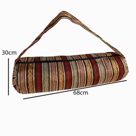 Handwoven Striped Yoga Mat Bag, 150cm x 15cm, Multicolour