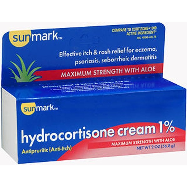 Sunmark Sunmark Hydrocortisone Cream 1% Maximum Strength With Aloe, 2 oz