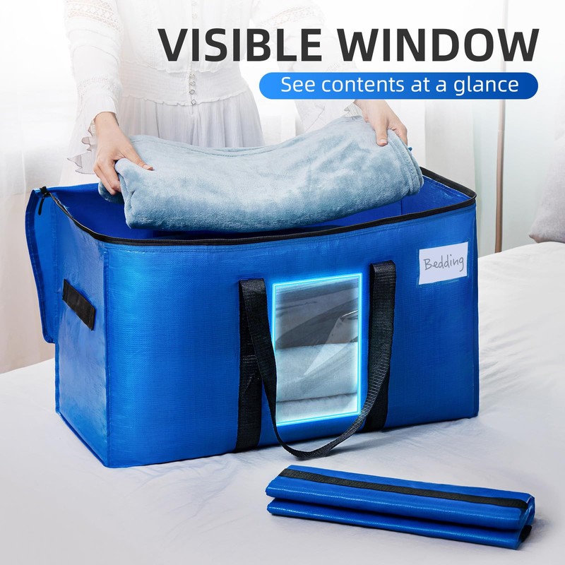 TAILI Extra Large Moving Bags, 6 Pack Blue Heavy Duty