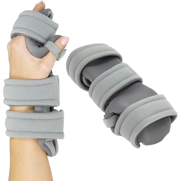 Vive Resting Hand Splint (Left) - Night Immobilizer Wrist Finger Brace - Thumb Stabilizer Wrap - for Arthritis, Tendonitis, Carpal Tunnel Pain - Functional Support for Sprains Fractures (Medium)