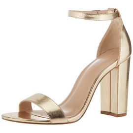 The Drop Women's Rebecca Strappy High Block Heel Sandal, Gold, 13