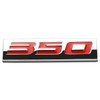 Auto Dynasty Chrome Finish Metal Emblem 350 Badge, (Red Letter)