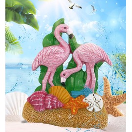 CoTa Global Sand Coral Flamingo Refrigerator Nautical Colorful Magnet - Ocean Animal Resin Beach Design, Fun and Cute Ocean Magnet for Kitchen Fridge, Locker, Home Decor and Office Decor Novelty