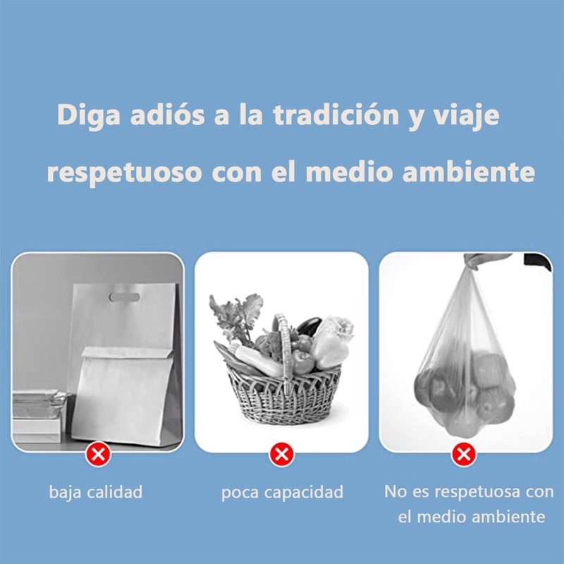 JeeLeeko Bolsa de la compra plegable portátil con cierre de