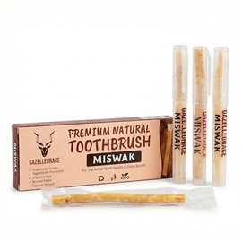 Palitos de Miswak para dientes, cepillo de dientes natural, kit de blanqueamiento dental, salud bucal, sellado al vacío, aliento fresco | Paquete de 3 con soporte