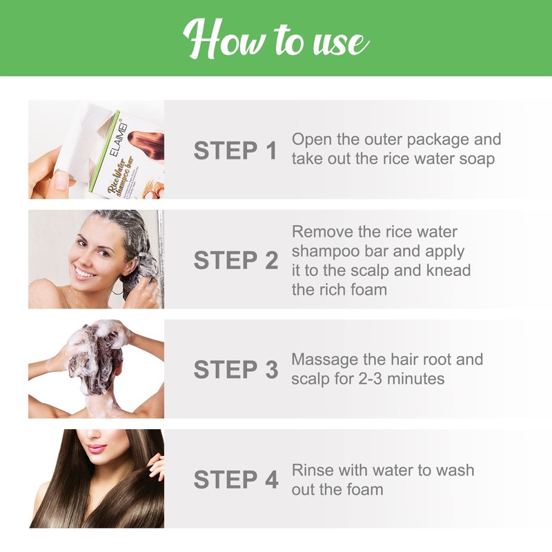 Rice Water for Hair Shampoo Bar Solid Shampoo Against Hair