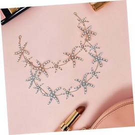 PACKOVE 2Pcs Women Headband with Shiny Rhinestone Sea Animal Design Bridal Headpiece and Hair Pins for Weddings and Special Occasions