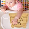 WIYETY Bamboo Baby Plate with Suction Cup: Non-Slip Baby Plate